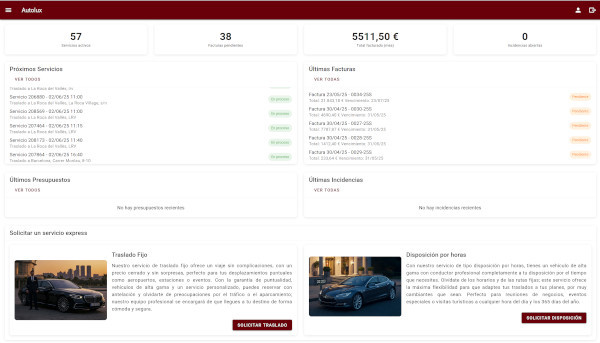 Portail clients Autolux pour la gestion de la facturation
